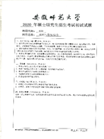 2020年安徽师范大学戏剧与影视综合考研真题850.pdf
